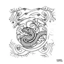 cobra com flores  tattoo design idea