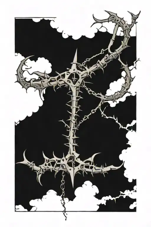  The spine with barbed wire attached to the vertebra tattoo design idea