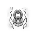 tail-eating snake Dreamcatcher tattoo design idea