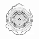 tail-eating snake Dreamcatcher tattoo design idea