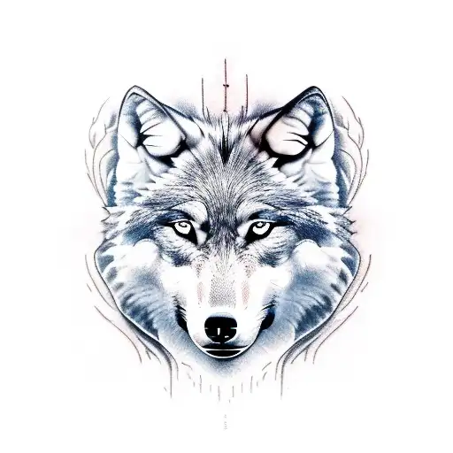wolf and horse tattoo design idea