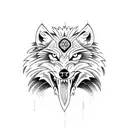 wolf eagle tattoo design idea