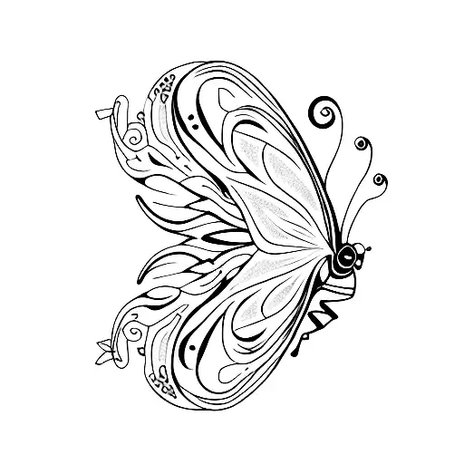 semi-colon butterfly tattoo design idea