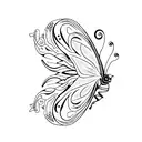 semi-colon butterfly tattoo design idea