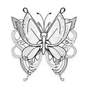 semi-colon butterfly tattoo design idea