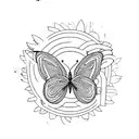 semi-colon butterfly tattoo design idea