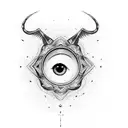 evil eye and the number 9 tattoo design idea