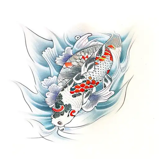 Three Koi Fish tattoo design idea