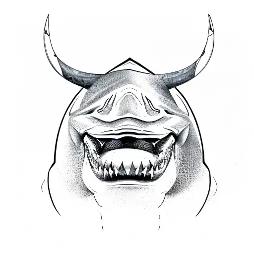 bull shark tattoo design idea