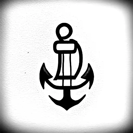 anchor connected with a fork & knife tattoo design idea
