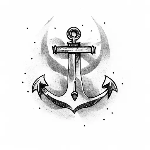 anchor connected with a fork & knife tattoo design idea