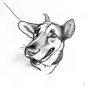 corgi and cow tattoo design idea