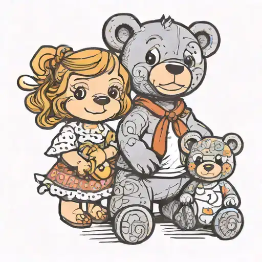 1year girls baby, 2year boy, 3year girls, 6year boy, 6year boys bear tattoo design idea