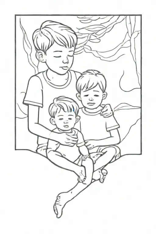 Children And Grandson tattoo design idea
