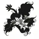 heart with flowers growing tattoo design idea