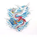 Dragon clouds tattoo design idea