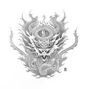 Dragon clouds tattoo design idea
