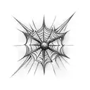 pointy cross with spider web tattoo design idea