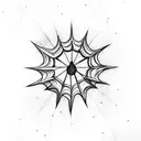 pointy cross with spider web tattoo design idea