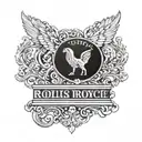 rolls Royce logo incorporated tattoo design idea
