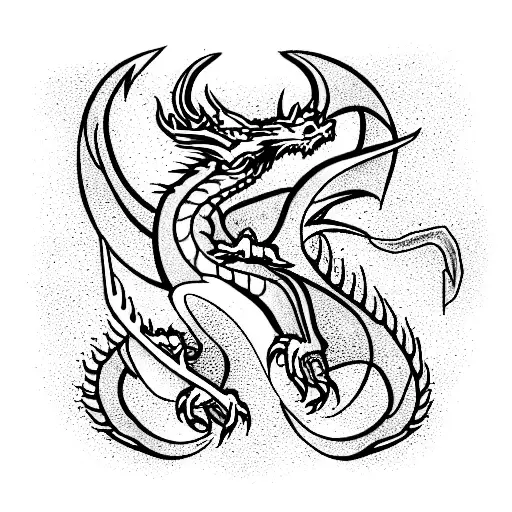 Dragon Fire tattoo design idea