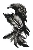 native arm band with eagle feather and crow feather  tattoo design idea