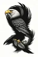 native arm band with eagle feather and crow feather  tattoo design idea