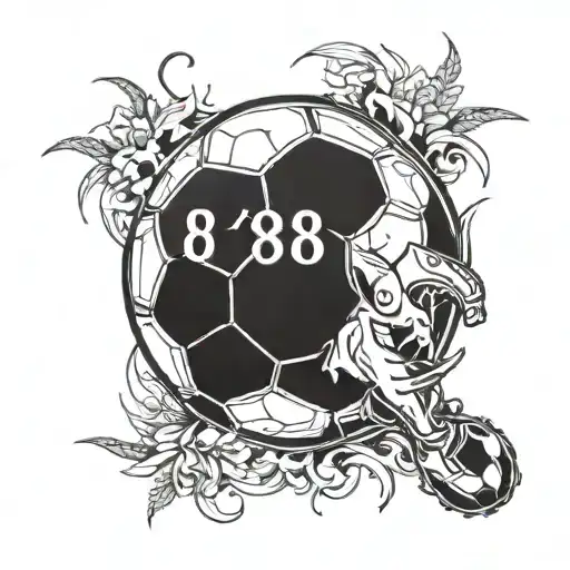 a soccer his number is 8 tattoo design idea