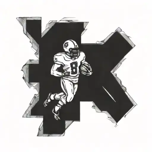 a football player and his number is 8 tattoo design idea