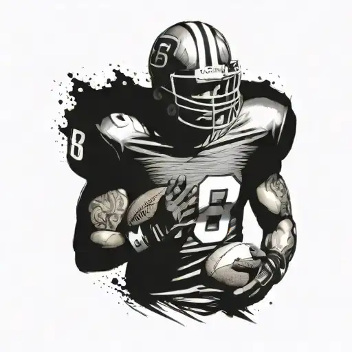 create afootball player and his number is 8 tattoo design idea