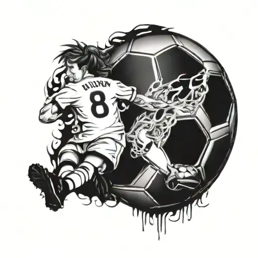 a soccer her number is 8 tattoo design idea