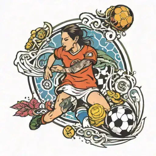 a soccer her number is 8 tattoo design idea