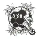 a soccer his number is 8 tattoo design idea