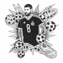 a soccer his number is 8 tattoo design idea