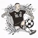 a soccer his number is 8 tattoo design idea