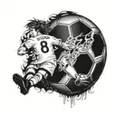 a soccer her number is 8 tattoo design idea
