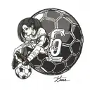 a soccer her number is 8 tattoo design idea