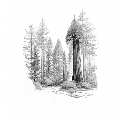 Update 213+ redwood tree sketch