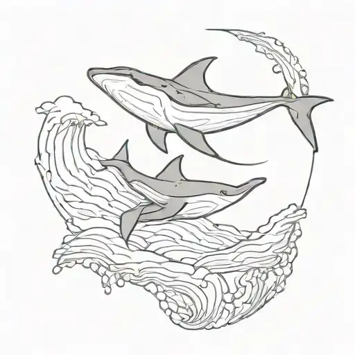 A creative tattoo featuring a manta ray and a penguin swimming among icebergs, representing the client's connection to t tattoo design idea