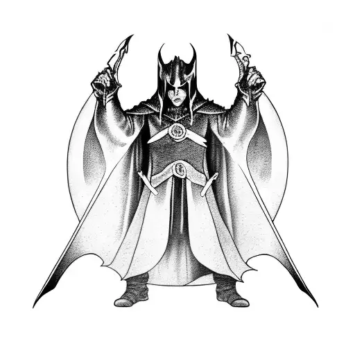 esign a large, Lord of the Rings-inspired tattoo to cover the entire back, featuring the evil characters from the movies tattoo design idea