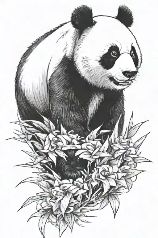 Angry Panda bear tattoo design idea
