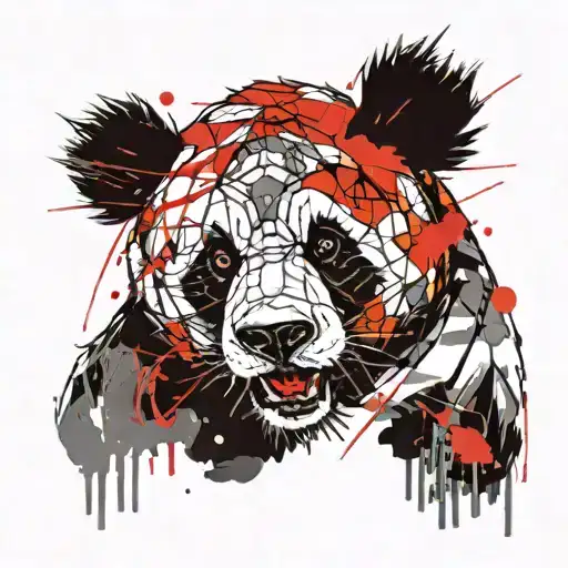 Angry Panda bear tattoo design idea