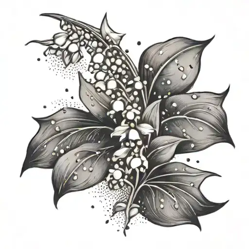 lilies of the valley stars moon arrow moon month tattoo design idea