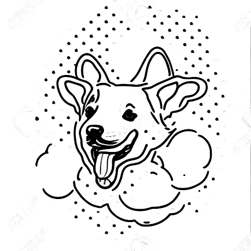 Corgi with his tongue out tattoo design idea