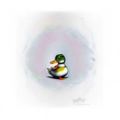 duck holding knife tattoo design idea