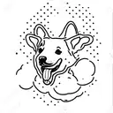 Corgi with his tongue out tattoo design idea