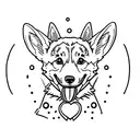 Corgi with his tongue out tattoo design idea