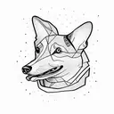 Corgi with his tongue out tattoo design idea