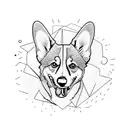 Corgi with his tongue out tattoo design idea
