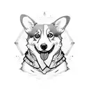 Corgi with his tongue out tattoo design idea